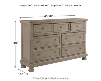 Lettner California King Panel Bed, Dresser, Chest and 2 Nightstands