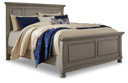 Lettner King Panel Bed, Dresser, Mirror, Chest and 2 Nightstands