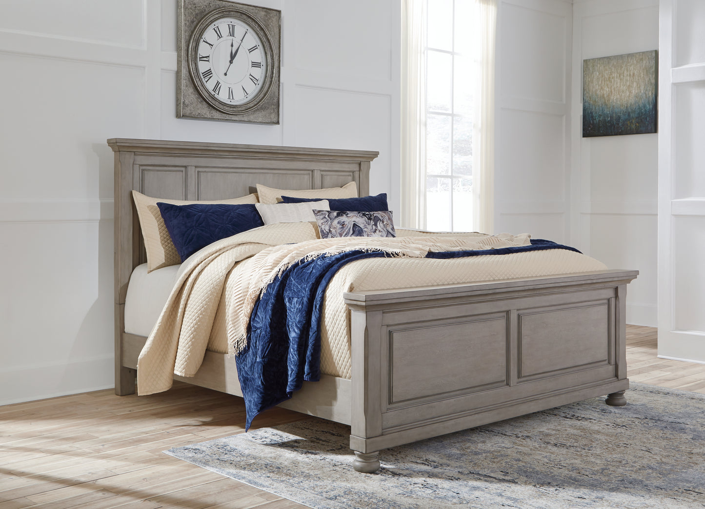 Lettner King Panel Bed, Dresser, Mirror and 2 Nightstands