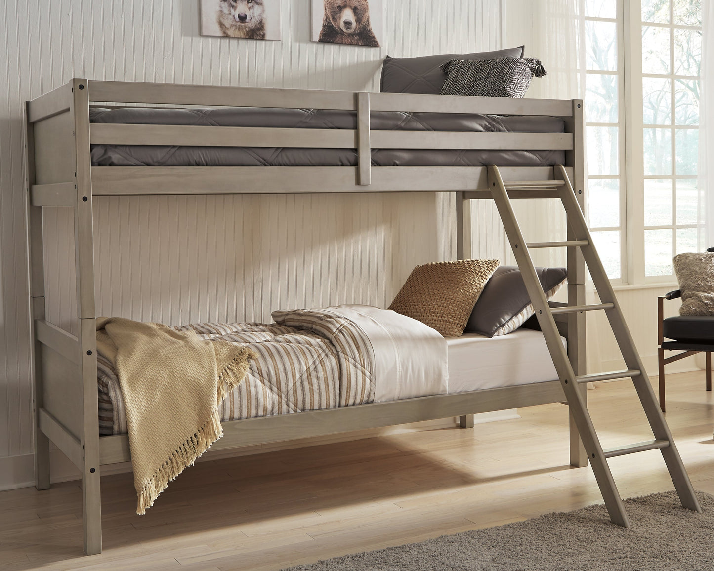 Lettner Twin over Twin Bunk Bed and 2 Mattresses