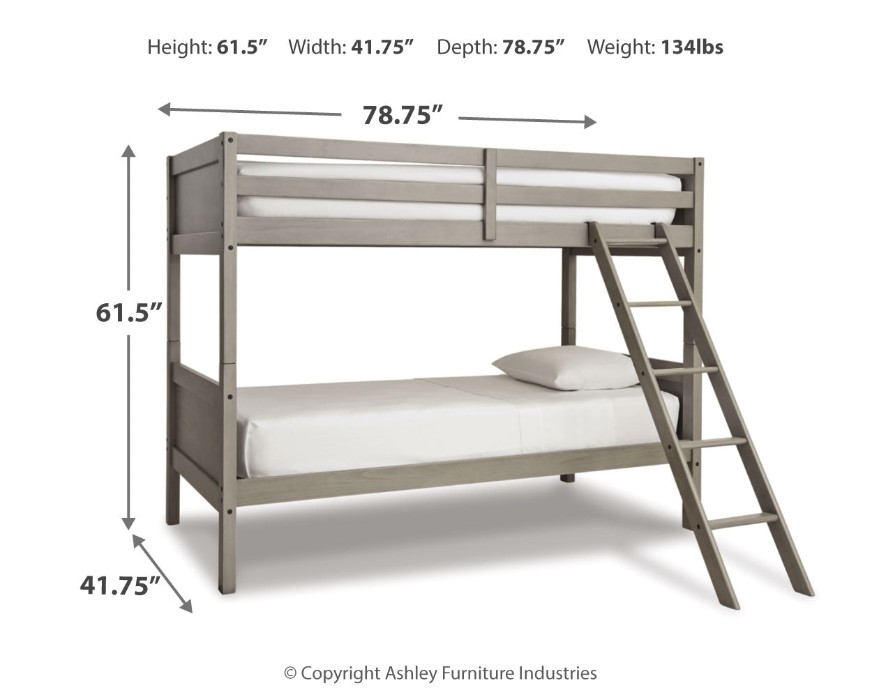 Lettner Twin over Twin Bunk Bed and 2 Mattresses