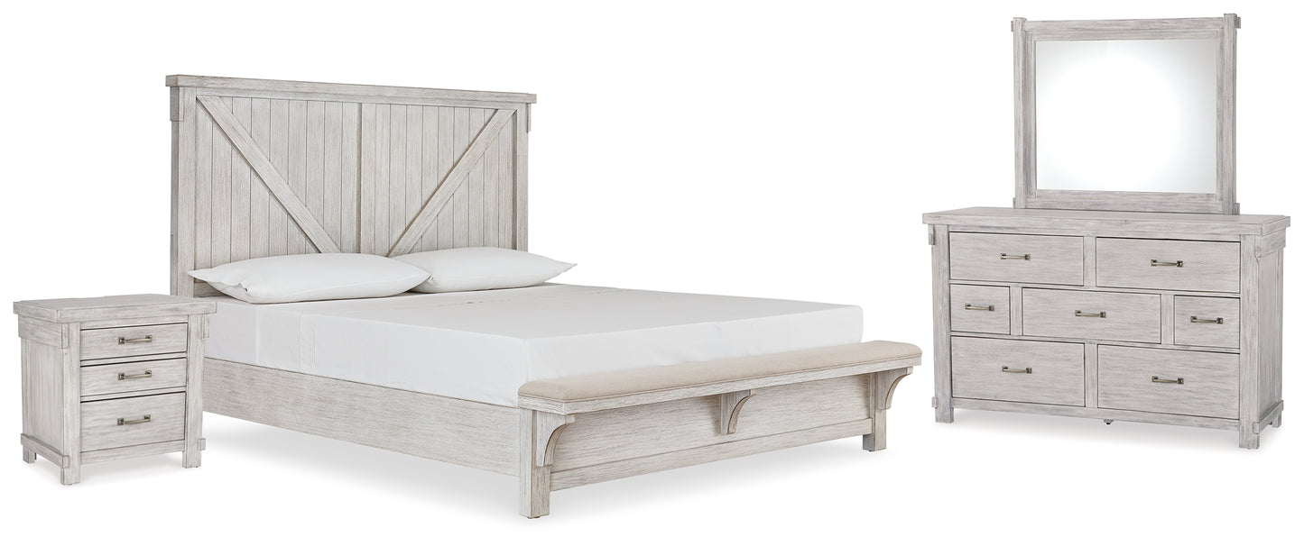 Brashland King Panel Bed, Dresser, Mirror, and Nightstand
