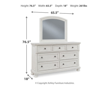 Robbinsdale Queen Panel Storage Bed, Dresser, Mirror and Chest