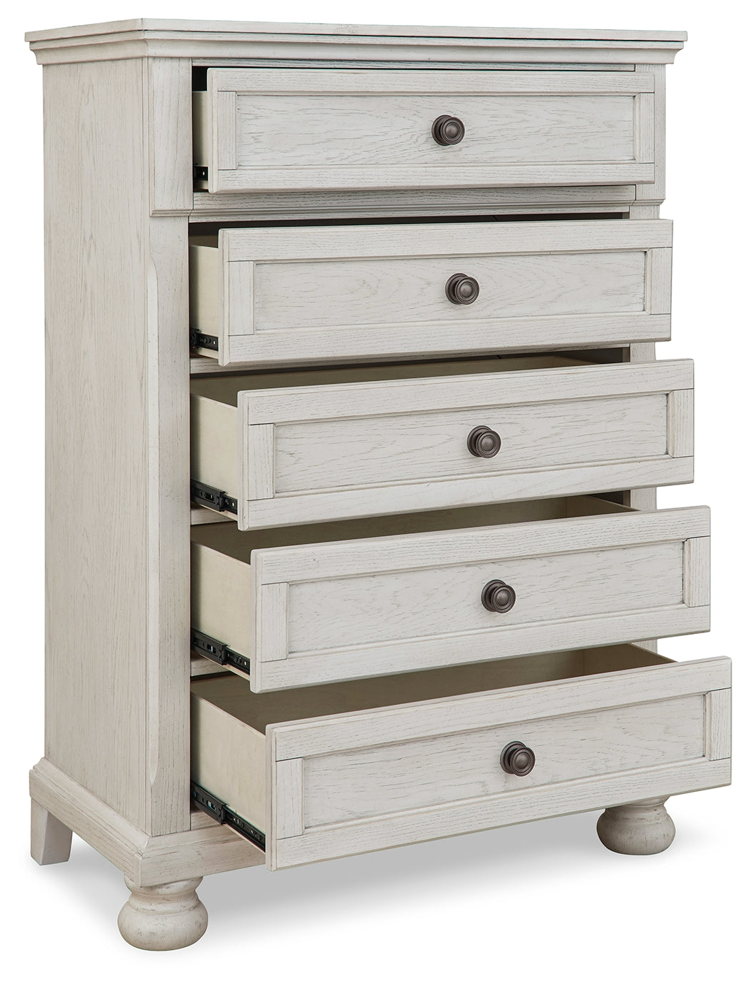 Robbinsdale Full Storage Sleigh Bed, Dresser, Mirror, Chest and Nightstand