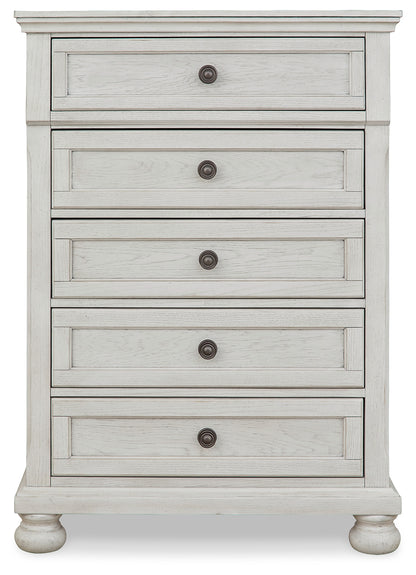 Robbinsdale Full Storage Sleigh Bed, Dresser, Mirror, Chest and Nightstand