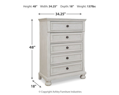 Robbinsdale Full Storage Sleigh Bed, Dresser, Mirror, Chest and Nightstand
