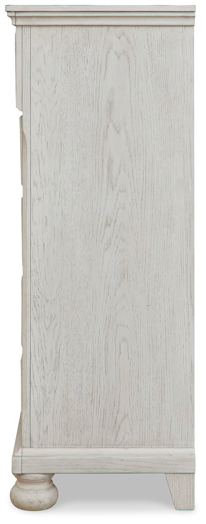 Robbinsdale Full Storage Sleigh Bed, Dresser, Mirror, Chest and Nightstand