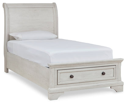 Robbinsdale Twin Storage Bed, Dresser, Mirror and Nightstand