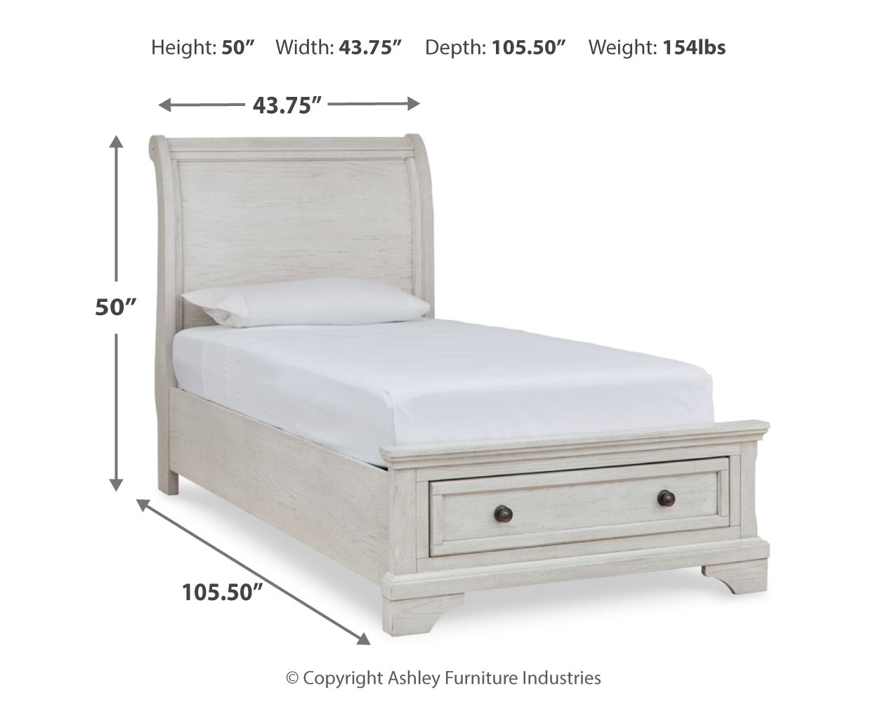 Robbinsdale Twin Sleigh Storage Bed and Dresser