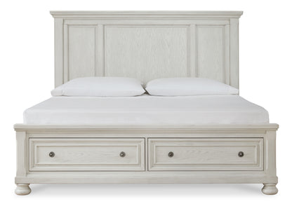 Robbinsdale Queen Storage Bed, Dresser, Mirror and Nightstand