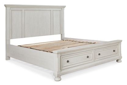 Robbinsdale Queen Storage Bed, Dresser, Mirror and Nightstand