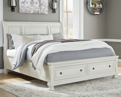 Robbinsdale King Sleigh Storage Bed, Dresser and Mirror