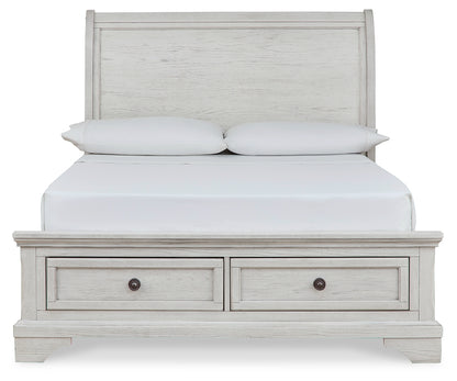 Robbinsdale Full Storage Sleigh Bed, Dresser, Mirror, Chest and Nightstand