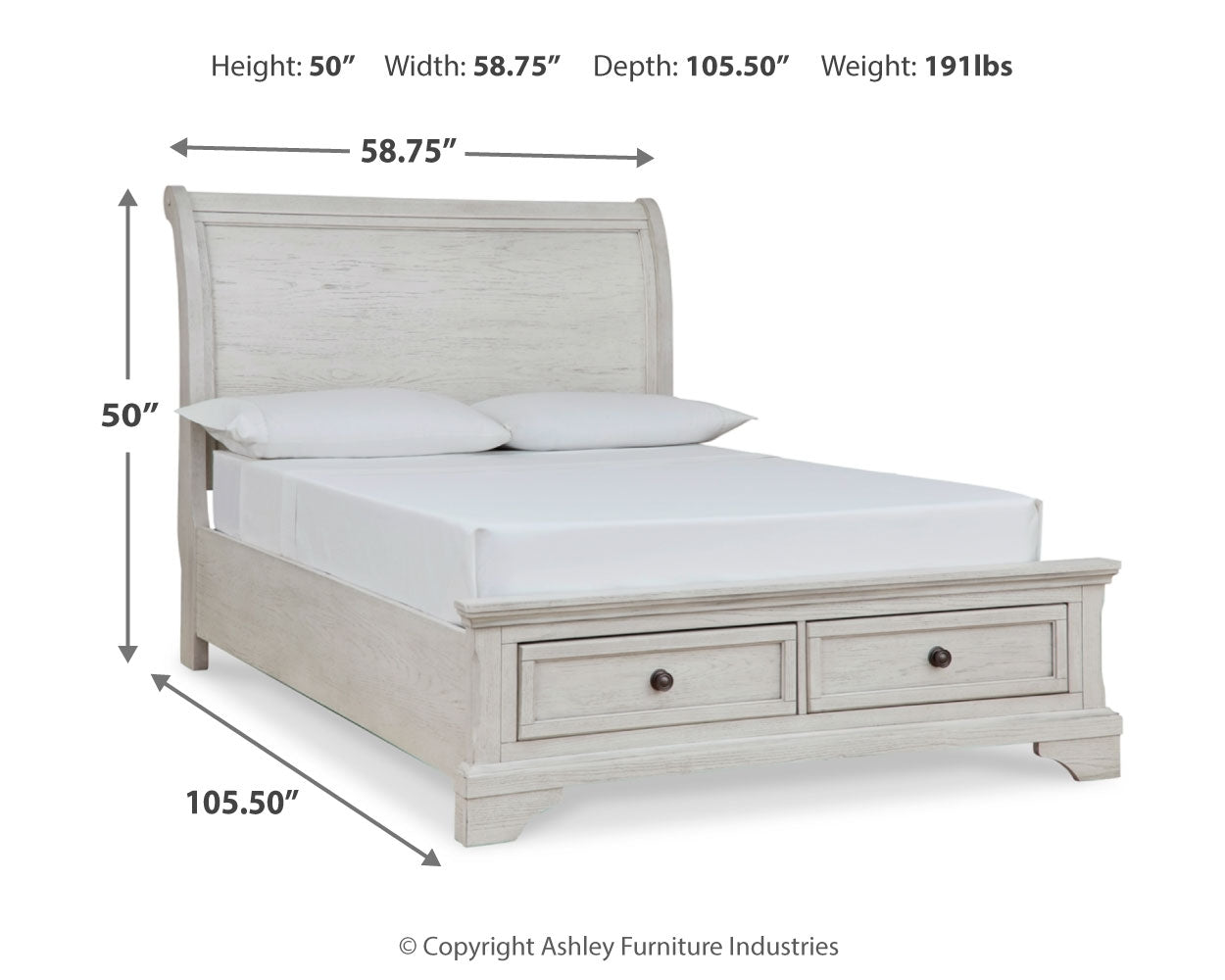 Robbinsdale Full Storage Sleigh Bed, Dresser, Mirror, Chest and Nightstand