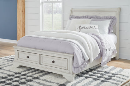 Robbinsdale Full Storage Sleigh Bed, Dresser, Mirror, Chest and Nightstand
