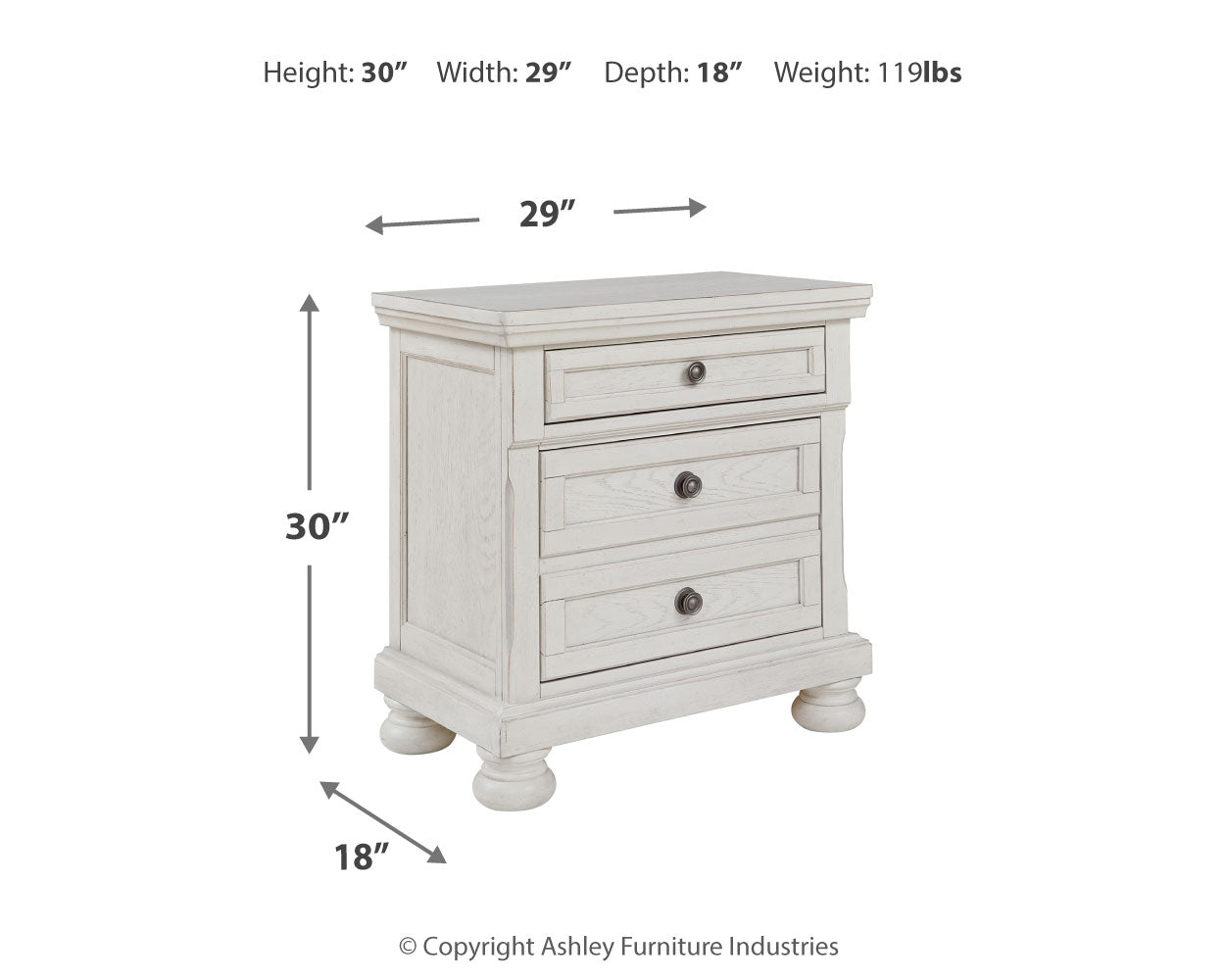 Robbinsdale Queen Storage Bed, Dresser, Mirror and Nightstand