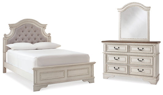 Realyn Full Panel Bed, Dresser and Mirror