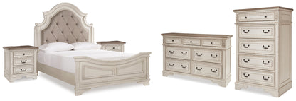 Realyn Queen Panel Bed, Dresser, Chest and 2 Nightstands