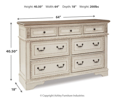 Realyn Full Panel Bed, Dresser and Chest