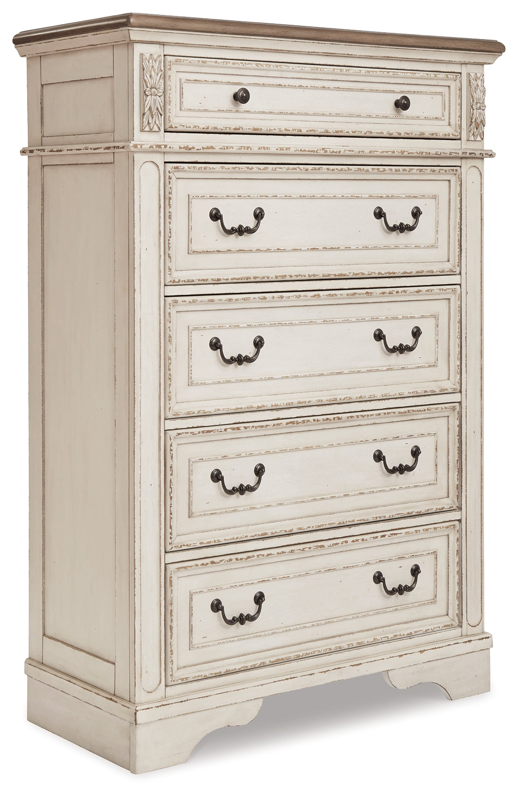 Realyn Queen Panel Bed, Dresser, Mirror and Chest