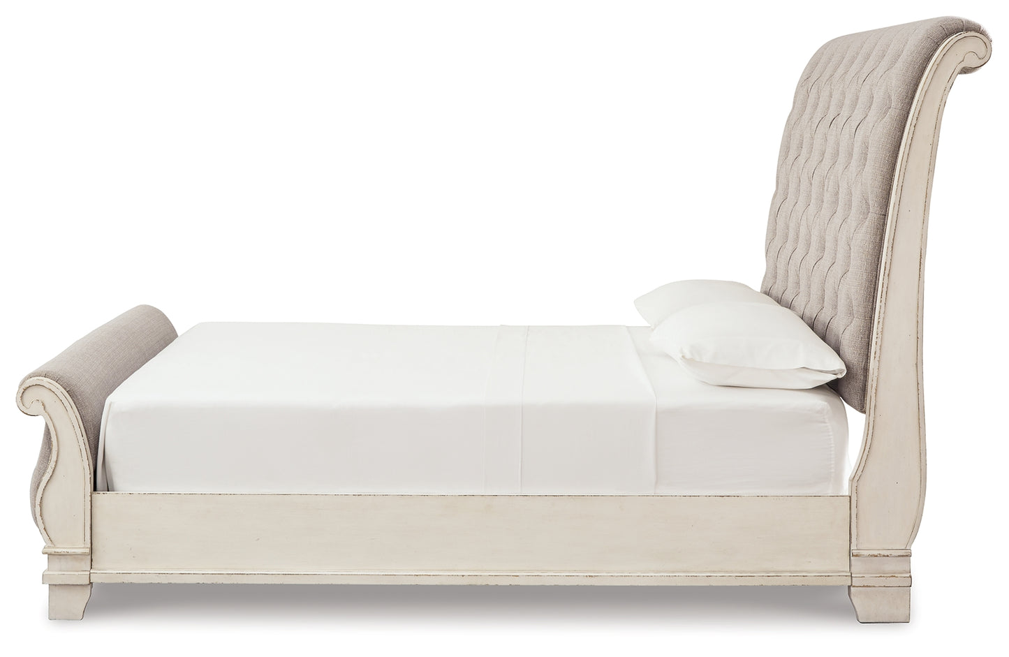 Realyn King Sleigh Bed, Dresser Mirror and Nightstand