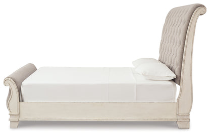 Realyn King Sleigh Bed, Dresser Mirror and Nightstand