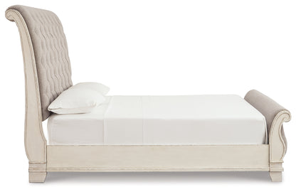 Realyn King Sleigh Bed, Dresser Mirror and Nightstand