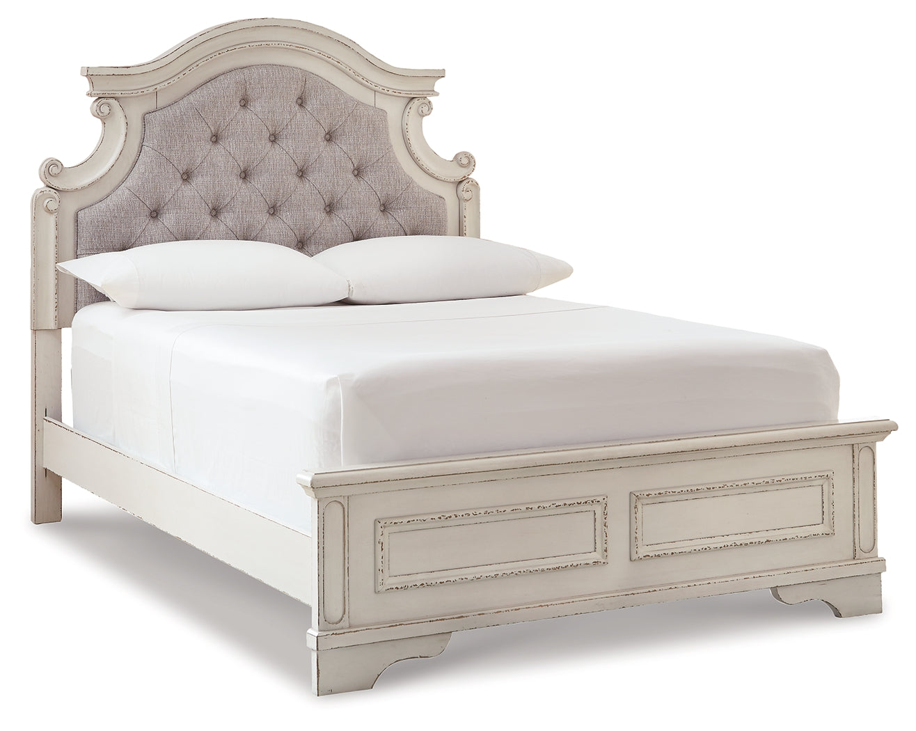 Realyn Full Upholstered Panel Bed with Dresser