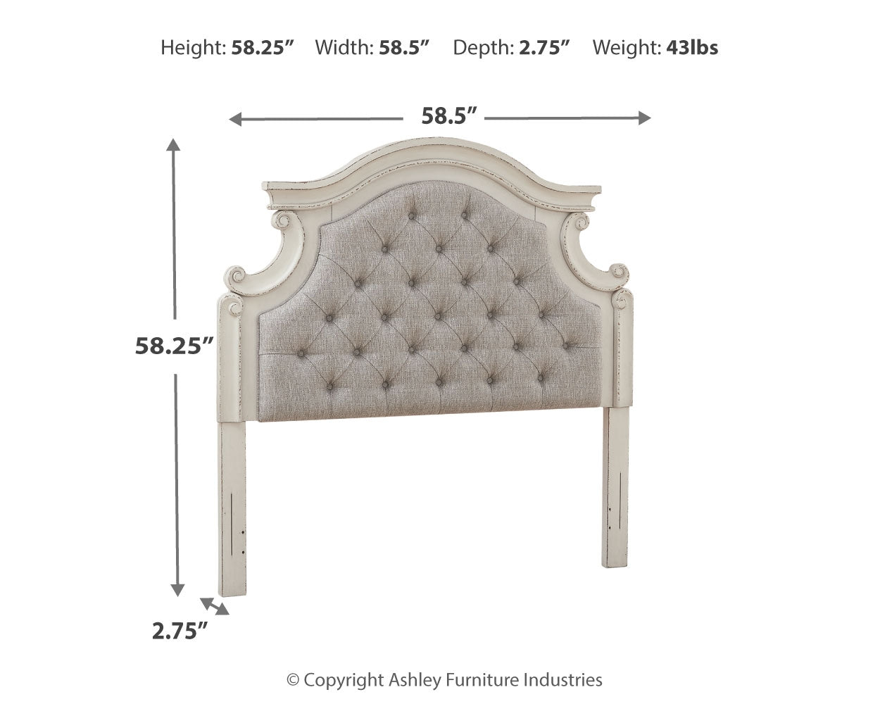 Realyn Full Upholstered Panel Headboard