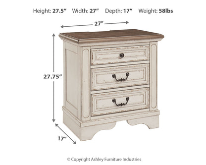 Realyn King Upholstered Panel Storage Bed and 2 Nightstands