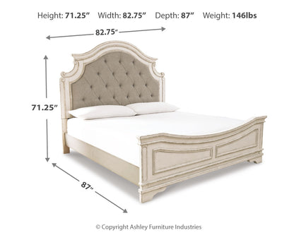 Realyn King Upholstered Panel Bed