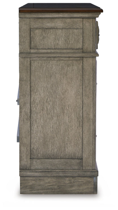 Lodenbay Queen Upholstered Panel Bed, Dresser and Nightstand
