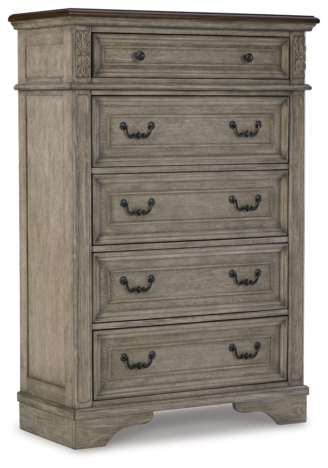 Lodenbay Queen Upholstered Panel Bed, Dresser, Mirror, Chest and Nightstand