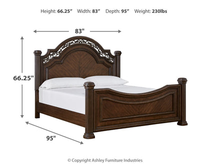 Lavinton King Poster Bed, Dresser, Mirror, Chest and 2 Nightstands