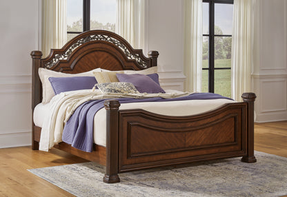 Lavinton King Poster Bed, Dresser, Mirror, Chest and 2 Nightstands