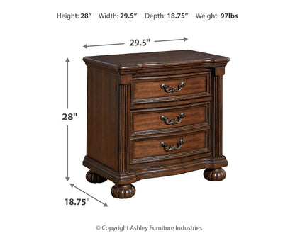 Lavinton King Poster Bed, Dresser, Mirror, Chest and 2 Nightstands