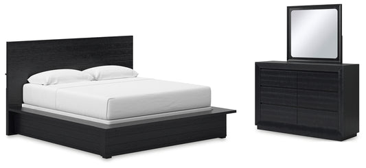 Londer King Panel Bed, Dresser and Mirror
