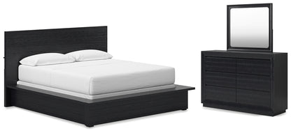 Londer California King Panel Bed, Dresser and Mirror