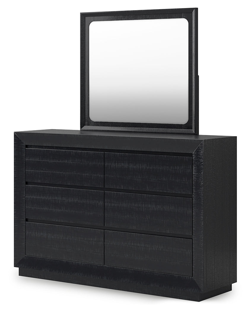 Londer California King Panel Bed, Dresser and Mirror