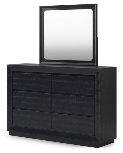 Londer California King Panel Bed, Dresser and Mirror