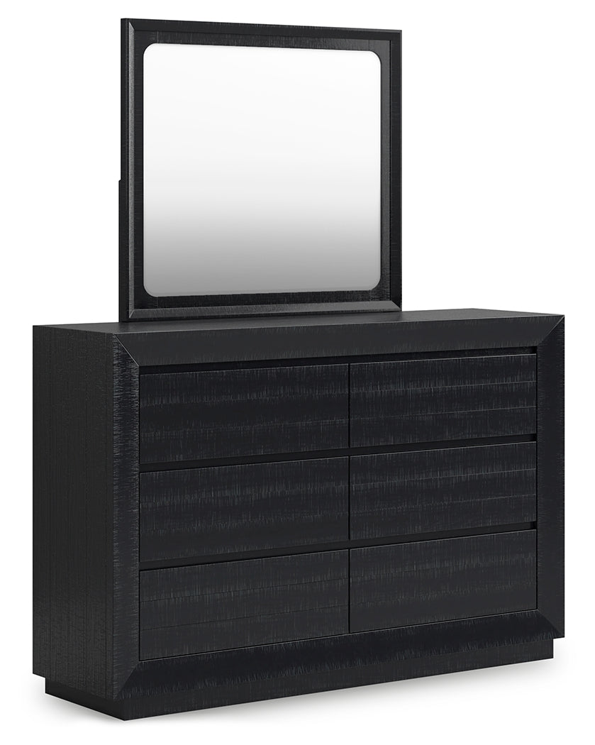 Londer California King Panel Bed, Dresser and Mirror