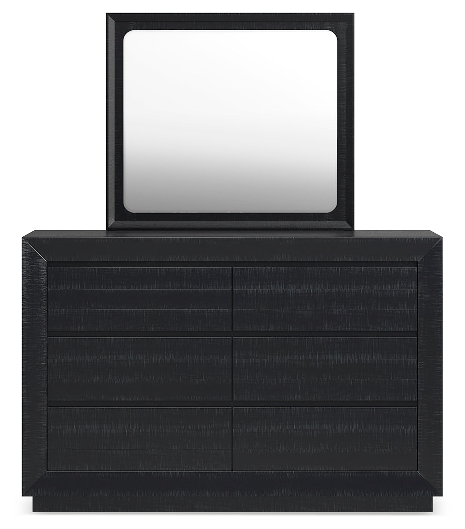 Londer California King Panel Bed, Dresser and Mirror