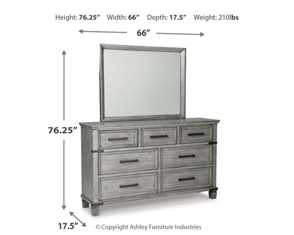 Russelyn Queen Panel Storage Bed, Dresser, Mirror and Nightstand