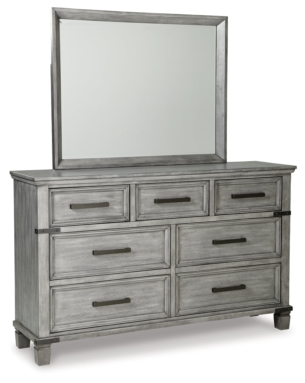 Russelyn Queen Panel Storage Bed, Dresser, Mirror and Nightstand