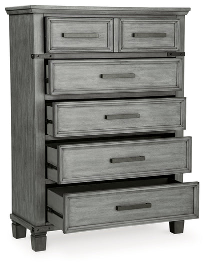 Russelyn King Panel Storage Bed, Dresser, Mirror and Chest