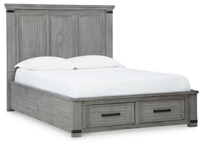 Russelyn Queen Panel Storage Bed, Dresser, Mirror and Nightstand