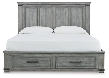 Russelyn California King Panel Bed, Dresser, Mirror, Chest and 2 Nightstands