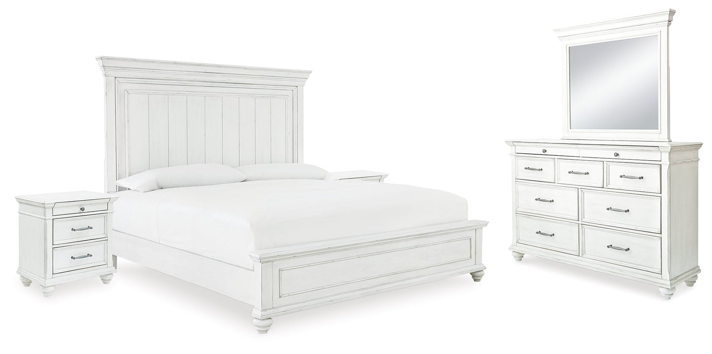 Kanwyn Queen Panel Bed, Dresser, Mirror and 2 Nightstands