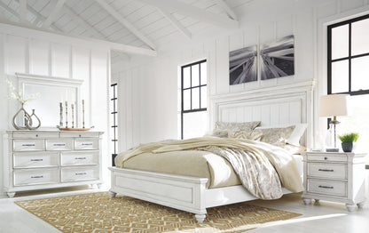 Kanwyn King Panel Bed, Dresser, Mirror and Nightstand