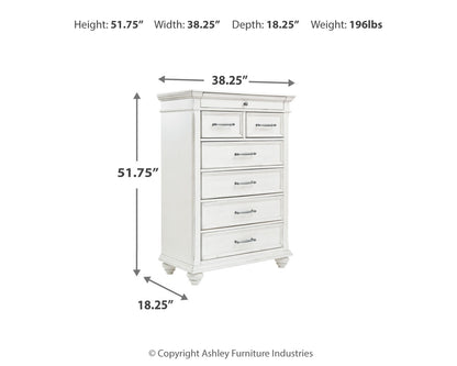 Kanwyn King Panel Bed, Dresser, Mirror, Chest and 2 Nightstands